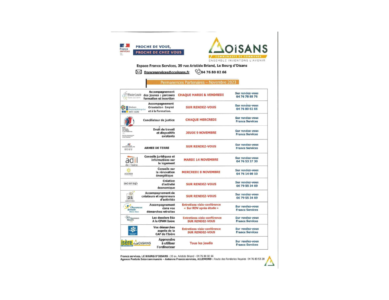 Planning partenaires de l’espace France services – Novembre 2023